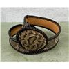 Image 1 : Vintage Rattlesnake Leather Cowboy Belt