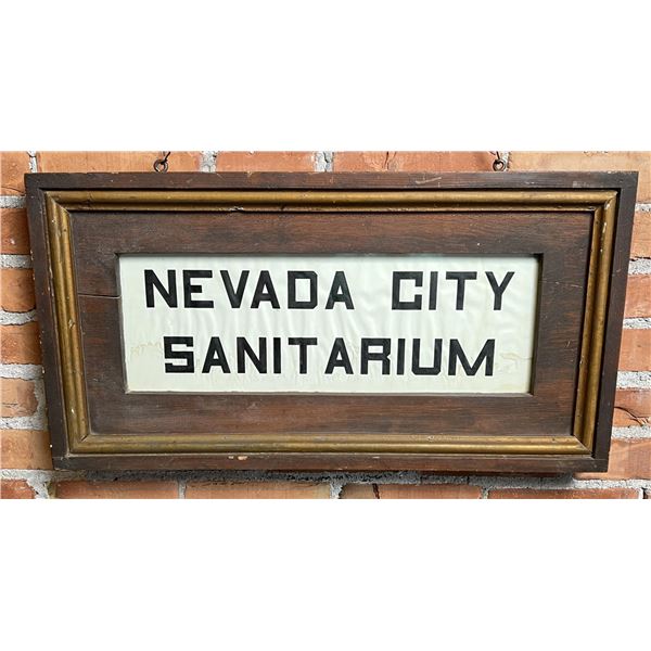Antique Nevada City Sanitarium Framed Sign