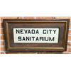 Image 1 : Antique Nevada City Sanitarium Framed Sign