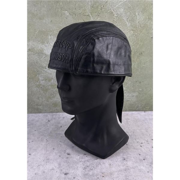 Harley Davidson Leather Motorcycle Skull Cap
