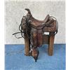 Image 1 : Miniature Cowboy Saddle on Stand