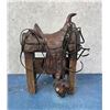 Image 2 : Miniature Cowboy Saddle on Stand