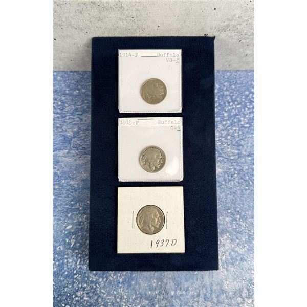 1914 P 1915 P 1937 D Buffalo Nickels