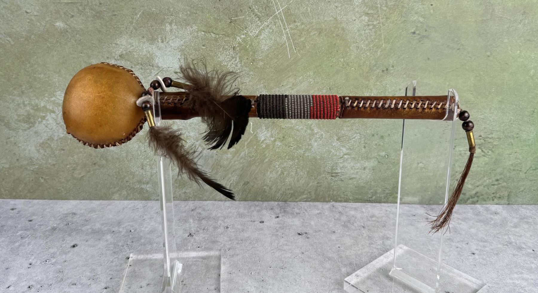 Native American Indian Beaded Rattle