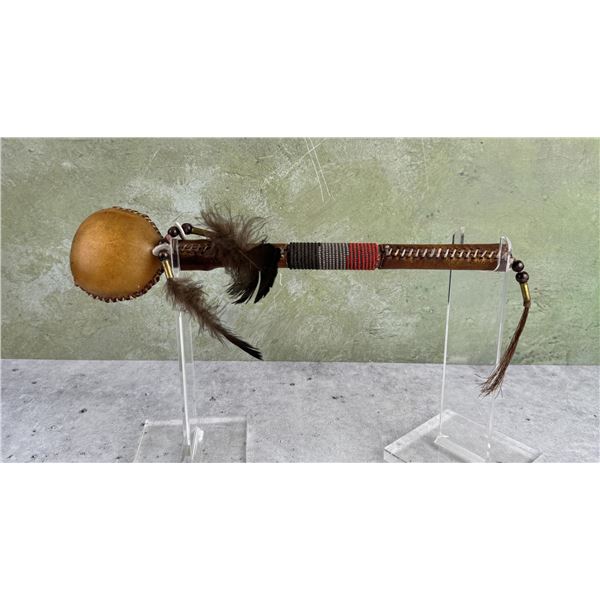 Native American Indian Beaded Rattle