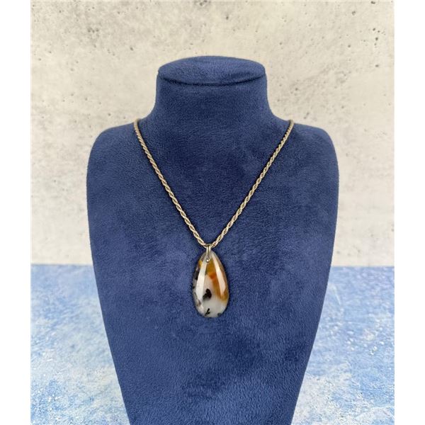 Sterling Silver Montana Agate Necklace