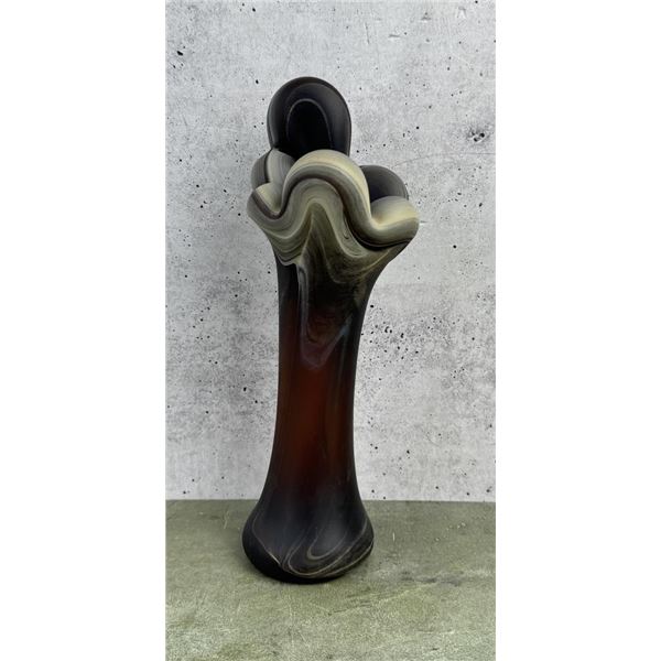 Satin Art Glass Swung Vase