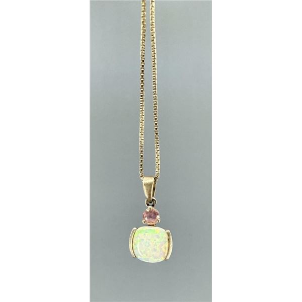 Sterling Silver Opal Necklace