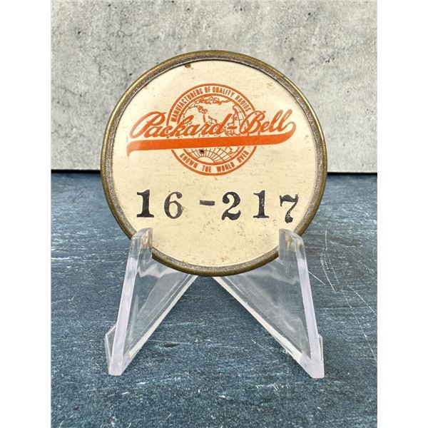 Packard Bell Radio Factory Worker Badge Button