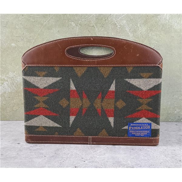 Pendleton Wool and Leather Tote Basket