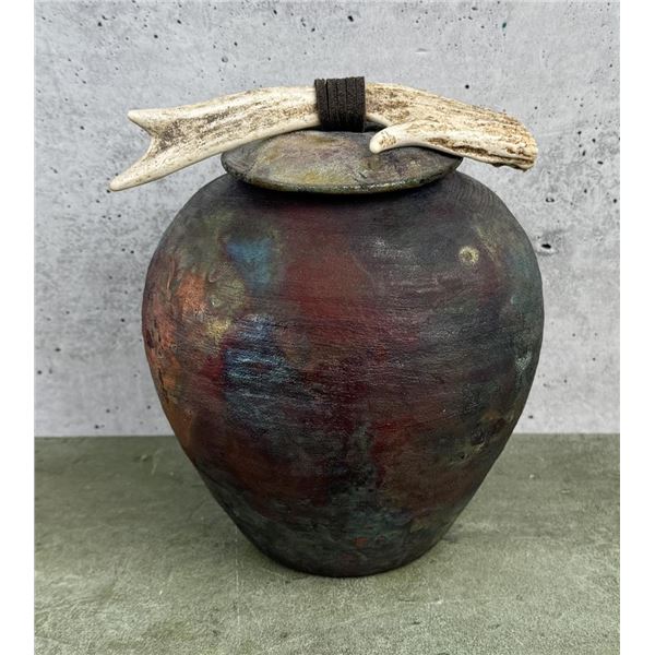 John Clayton Raku Lidded Vase Pot