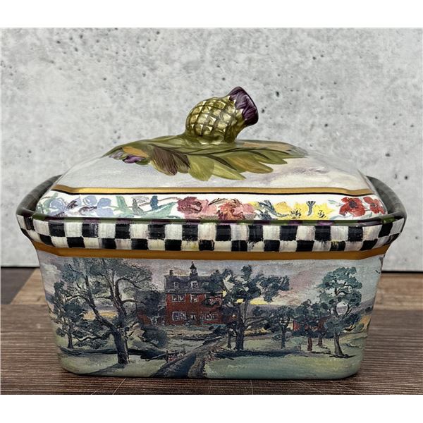 Mackenzie Childs Farmhouse Thistle Porcelain Box