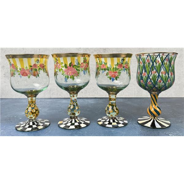 Mackenzie Childs Circus Tulip Water Goblets