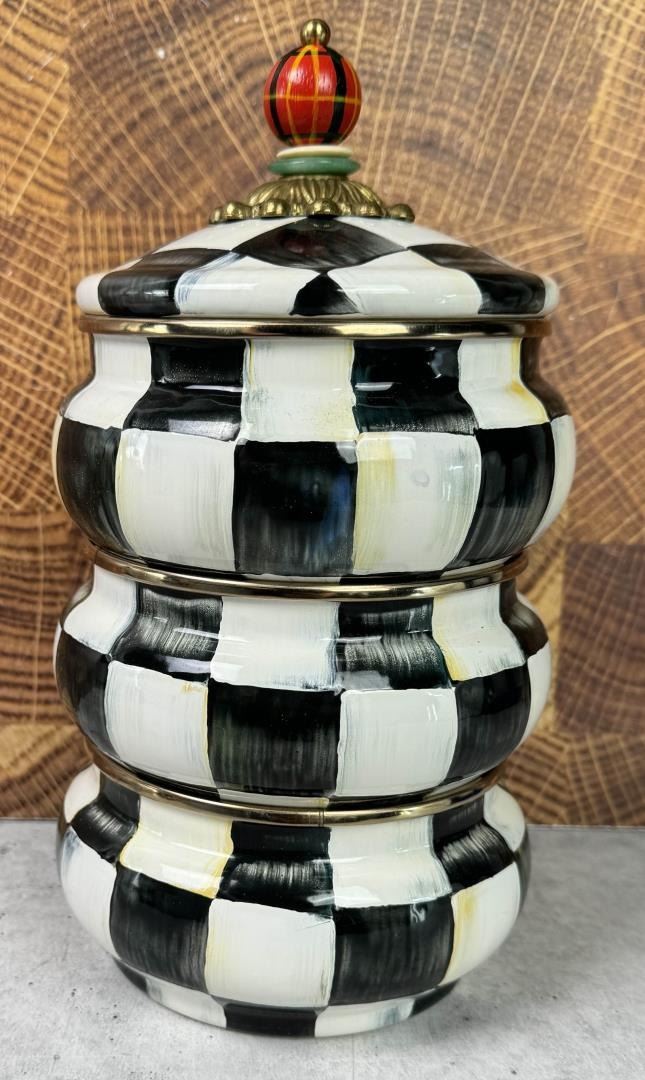 Mackenzie Childs Courtly Check Canisters Mackenzie Childs Courtly Check Canisters