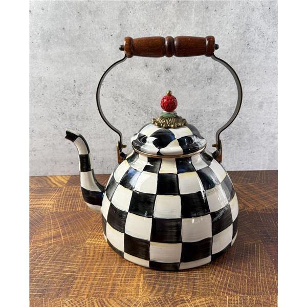 Mackenzie Childs Courtly Check Teapot