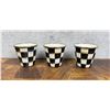 Image 2 : Mackenzie Childs Enamel Courtly Check Herb Pots