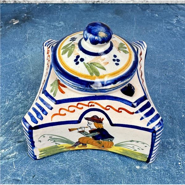 Henriot Quimper Faience Inkwell