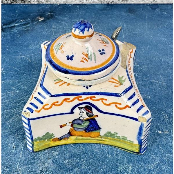 Henriot Quimper Faience Inkwell