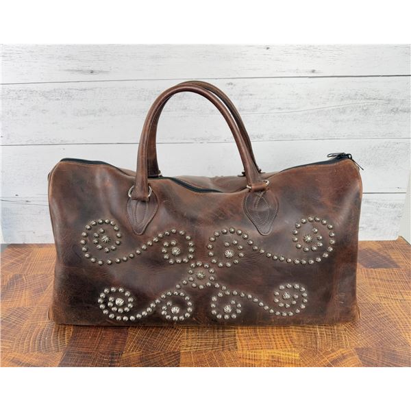 Two Bar West Cowboy Cowgirl Leather Duffel Bag