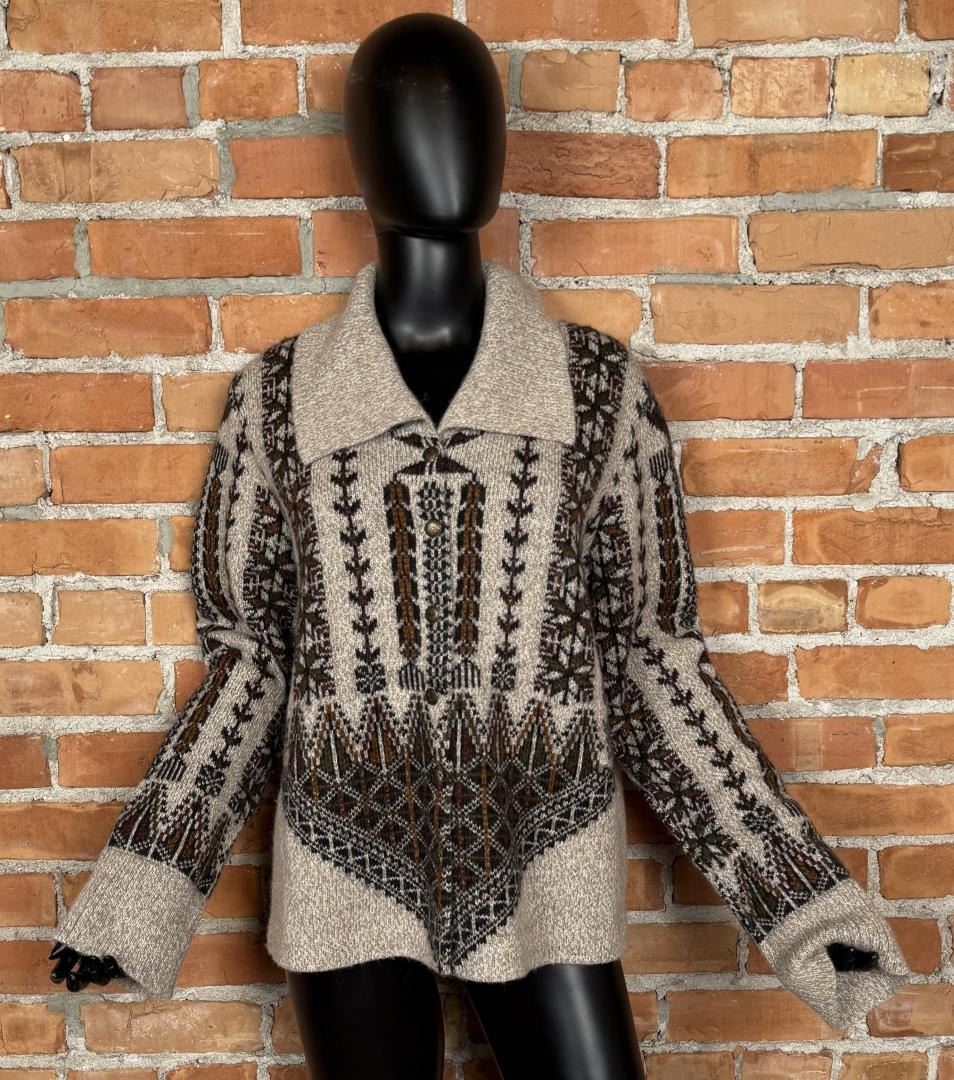 Peruvian Connection Wool Cardigan Sweater