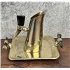 Image 2 : Alpaca Silver Goat Horn Creamer and Tray