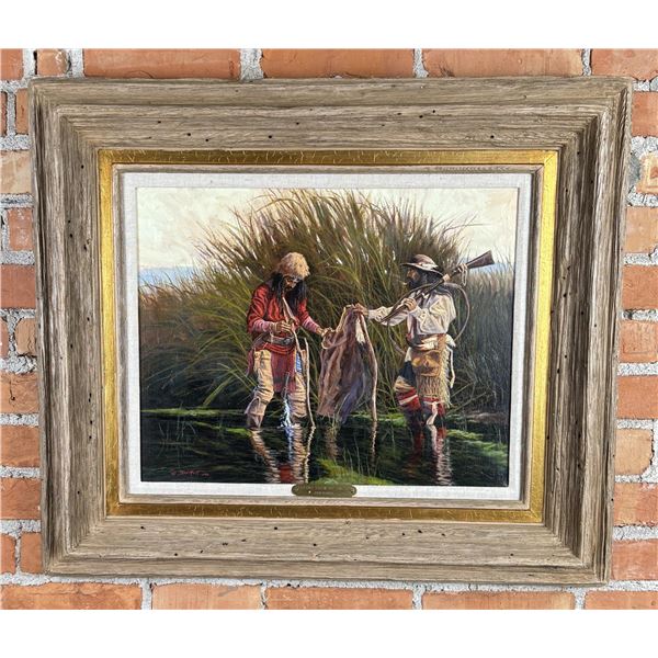 John Demott Fur Trader Oil Painting