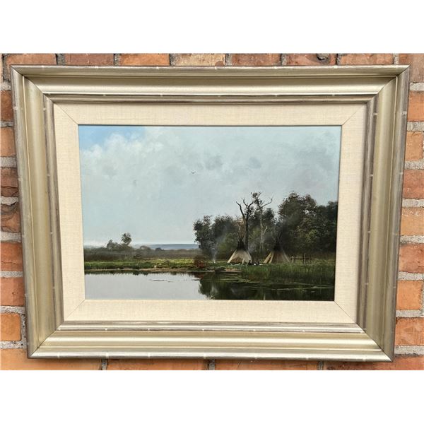 Michael Coleman Indian Encampment Oil Painting