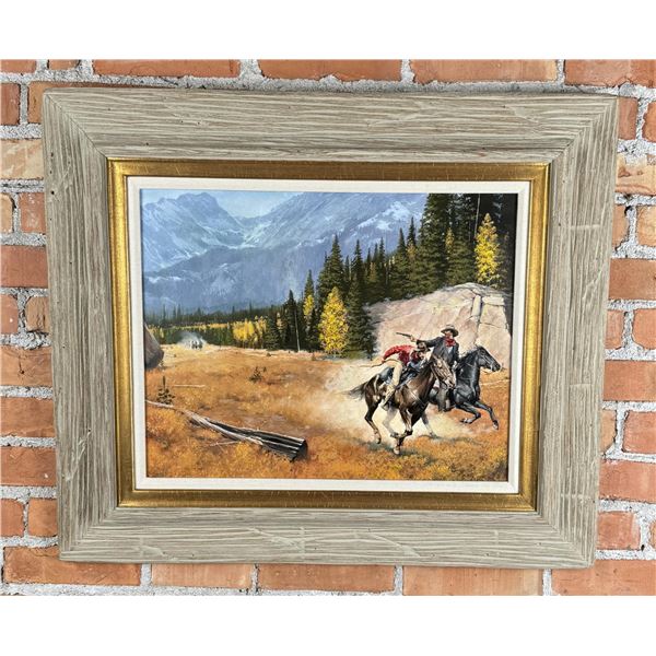 Ken Laager Cowboy Bandits Oil Painting