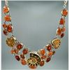 Image 1 : Sterling Silver Carnelian Fossil Ammonite Necklace