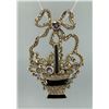 Sterling Marcasite Amethyst Flower Basket Brooch