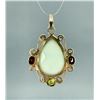 Image 2 : Sterling Silver Garnet Peridot Pendant