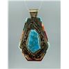Image 1 : Navajo Sterling Multi Stone Pendant