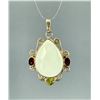 Image 1 : Sterling Silver Garnet Peridot Pendant