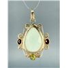Image 2 : Sterling Silver Garnet Peridot Pendant