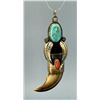 Navajo Sterling Silver Bear Claw Pendant
