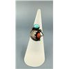 Image 1 : Eddie Chee Navajo Sterling Turquoise Coral Ring