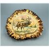 Montana Elk Antler Painted Elk Belt Buckle