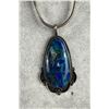 Image 2 : Navajo Sterling Silver Azurite Malachite Necklace