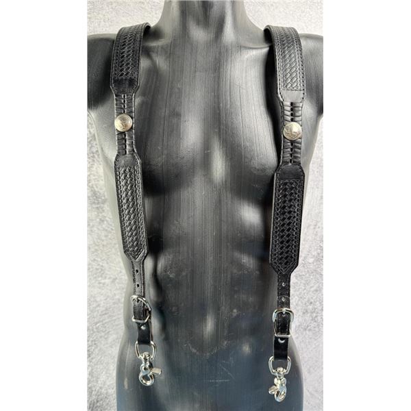 Nocona Tooled Leather Cowboy Suspenders