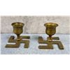 Image 2 : Brass Swastika Candlesticks