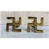Image 4 : Brass Swastika Candlesticks