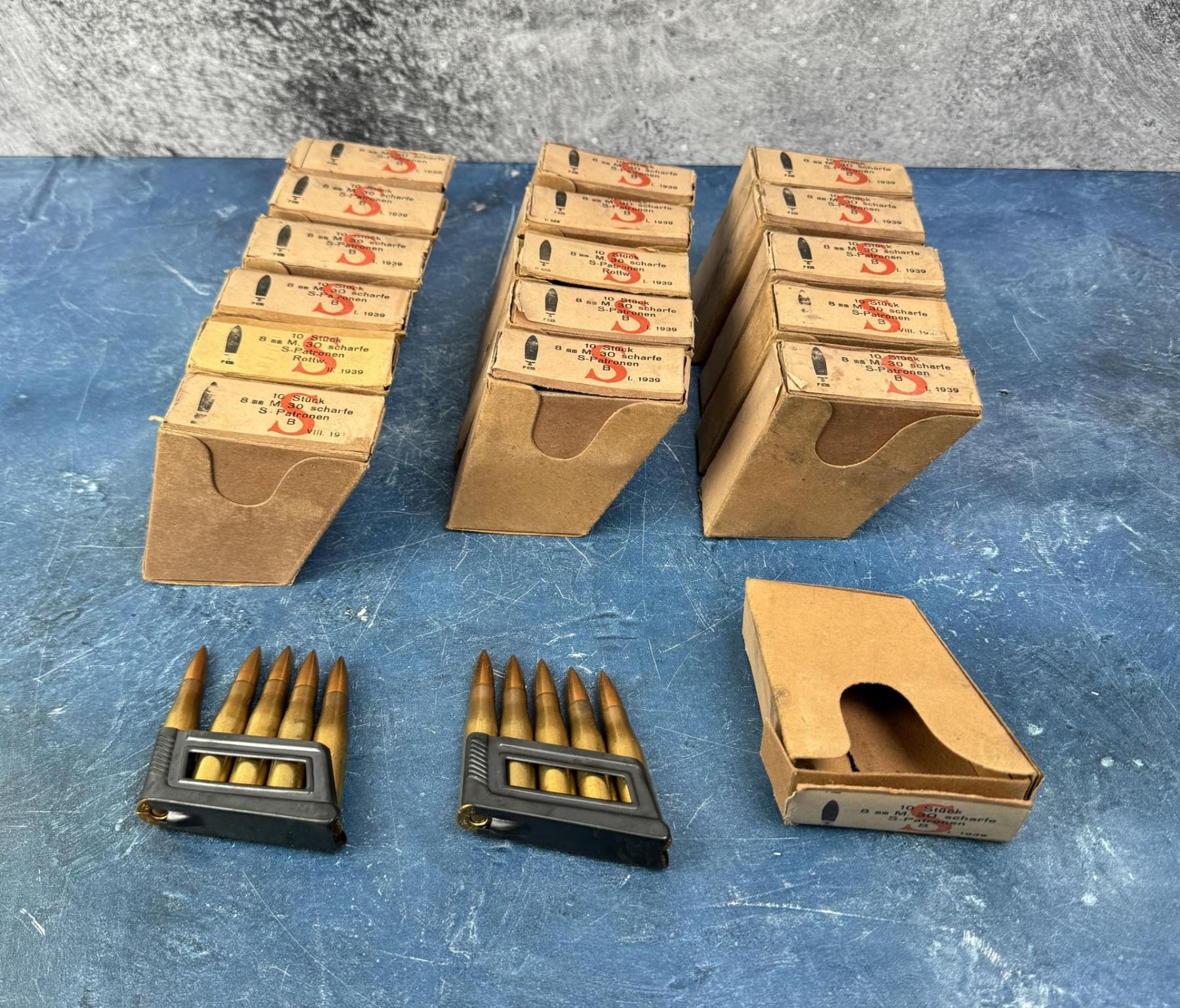 170 Rounds of WW2 German 8mm Mauser Rifle Ammo