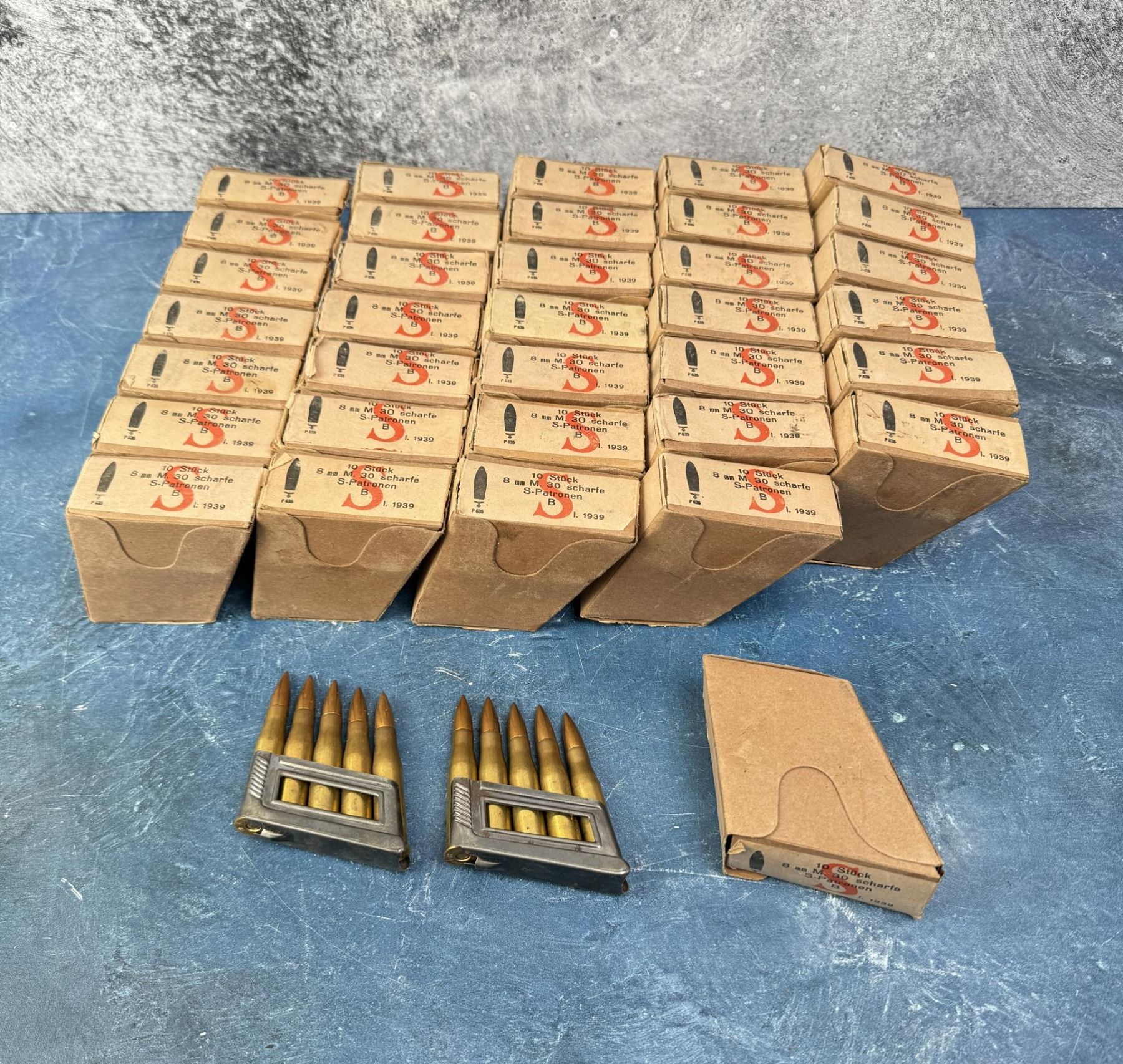 350 Rounds of WW2 German 8mm Mauser Rifle Ammo