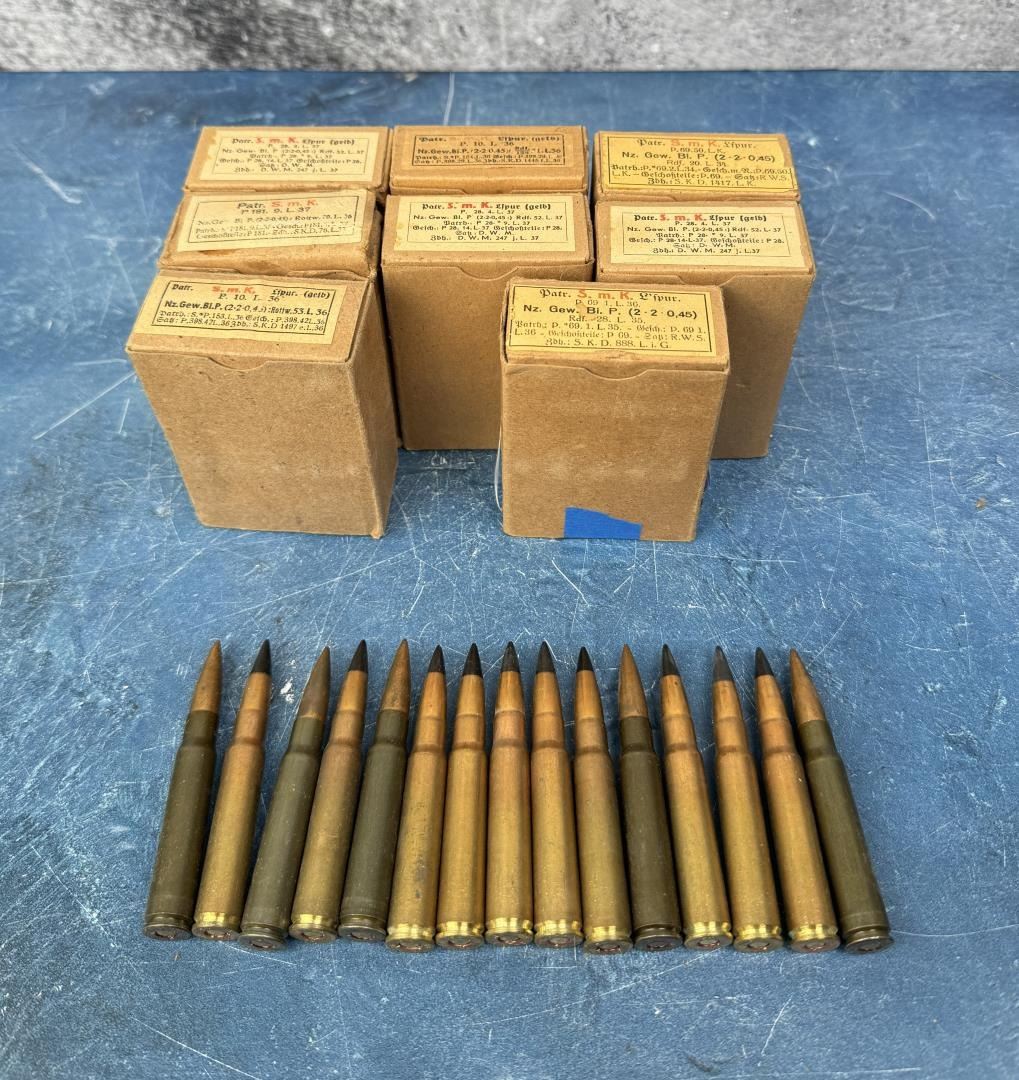118 Rounds of WW2 German 8mm Mauser Rifle Ammo
