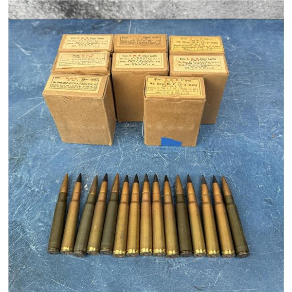 118 Rounds of WW2 German 8mm Mauser Rifle Ammo