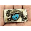 Image 1 : Navajo Nickel Silver Turquoise Money Clip
