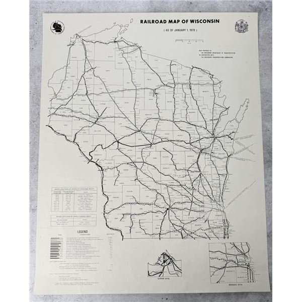 1979 Railroad Map of Wisconsin