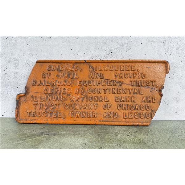 Chicago Milwaukee St Paul Pacific Railroad Sign