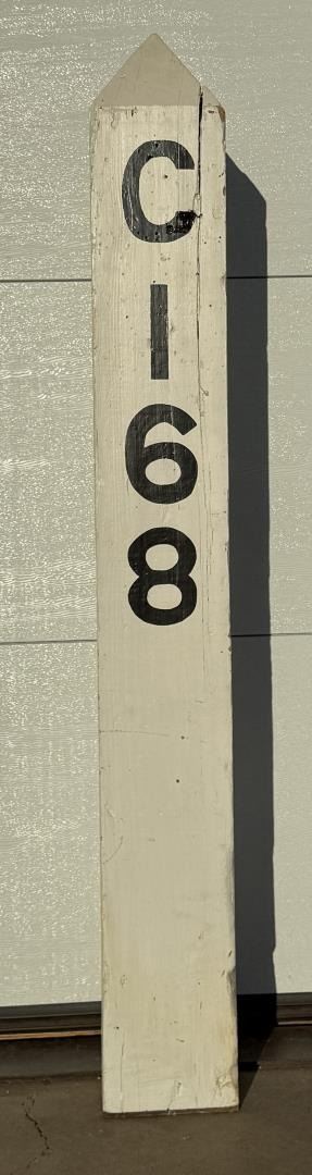Wood Railroad Bridge Marker Sign Post
