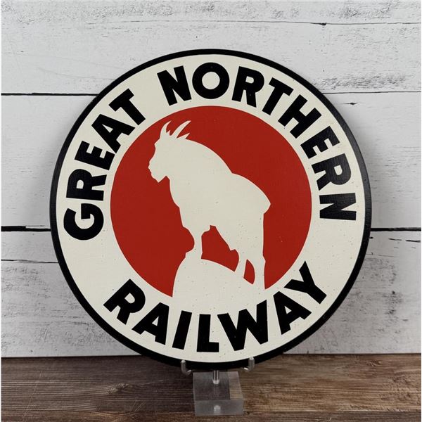 Great Northern Railway Masonite Railroad Sign